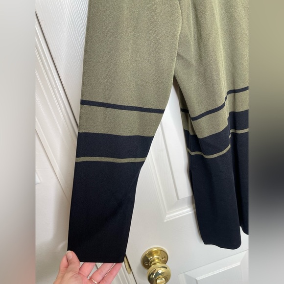 Exclusively Misook Olive Green & Black Zip-Up Knit Cardigan Jacket L - Picture 2 of 8